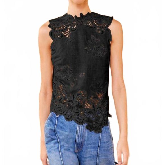 NEW ULLA JOHNSON marlis sleeveless top in noir - Picture 1 of 4